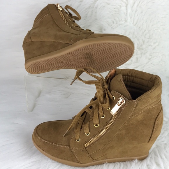 Lace Up Wedge Sneakers - Picture 5 of 7